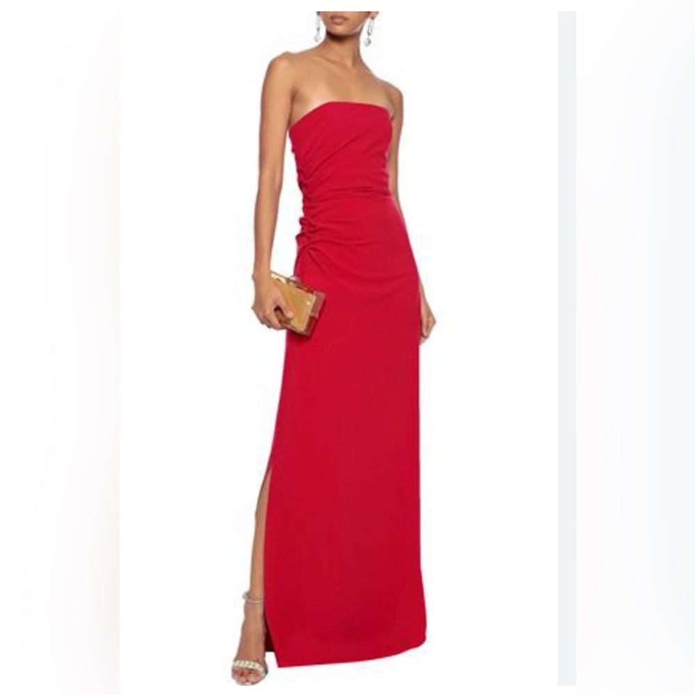 Halston Heritage Red Strapless Gown size 6